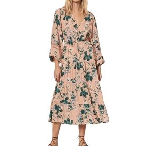 KIVARI Jemima Floral Long Sleeve Midi Dress‎